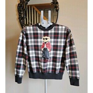 Polo Ralph Lauren Women's Plaid Polo Bear Limited Edition Sweatshirt Sz Small